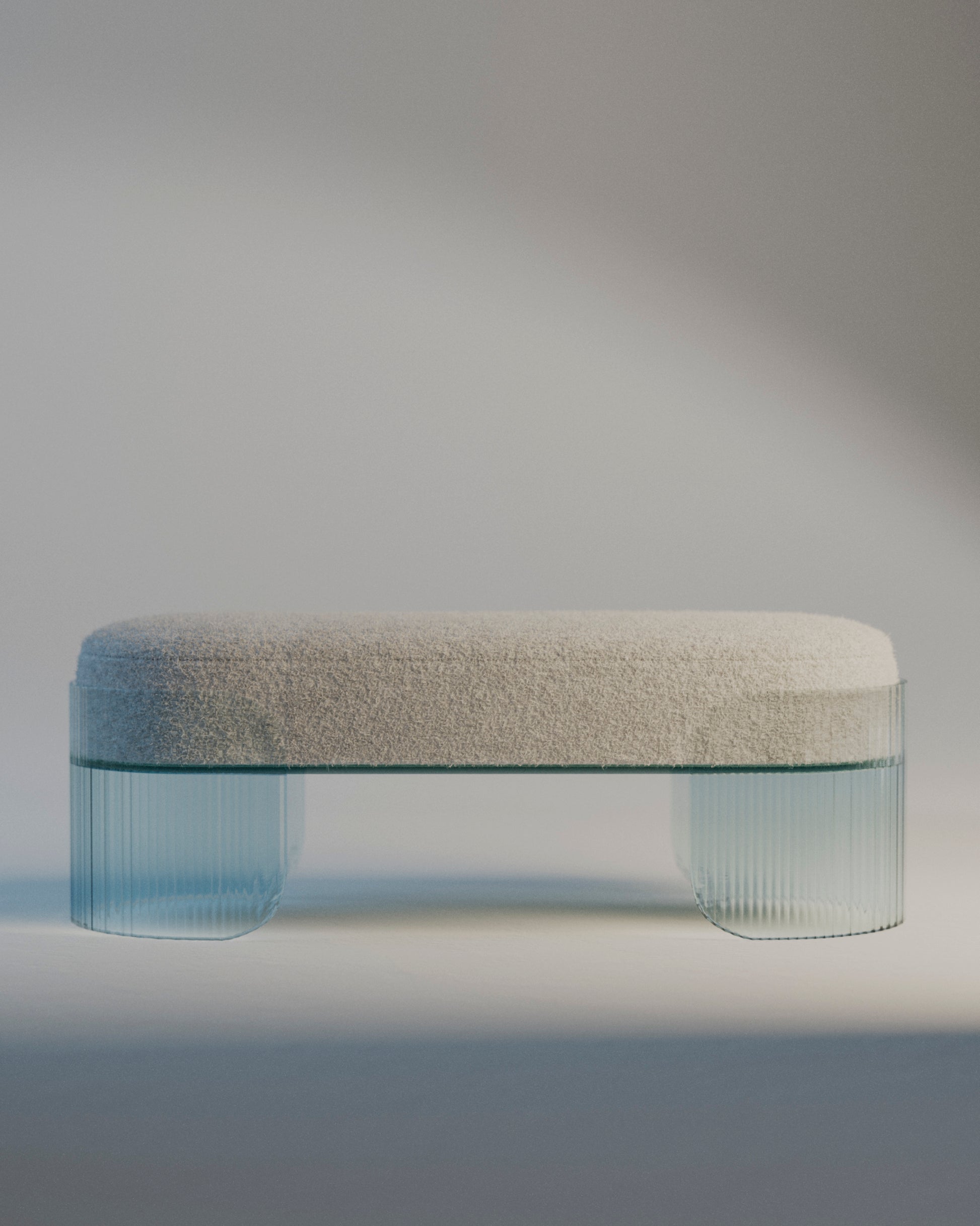 Ottoman XL avec son coussin comme suspendu sur l’assise